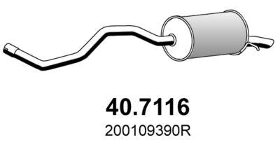 Глушитель выхлопных газов конечный ASSO 40.7116 для RENAULT CAPTUR