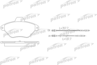 Комплект тормозных колодок, дисковый тормоз PATRON PBP875 для CITROËN XANTIA