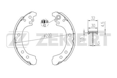 Комплект тормозных колодок ZEKKERT BK-4348 для CHRYSLER SEBRING