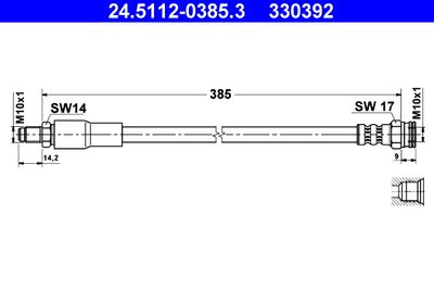 Тормозной шланг ATE 24.5112-0385.3 для RENAULT ESPACE