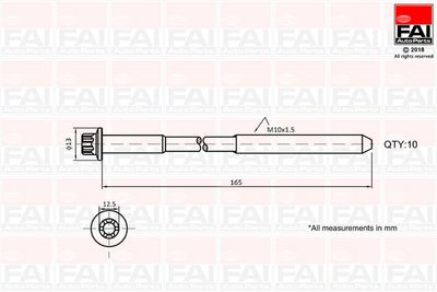 Комплект болтов головки цилидра FAI AutoParts B1465 для MERCEDES-BENZ CLC-CLASS