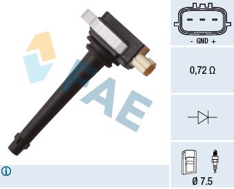 Катушка зажигания FAE 80330 для RENAULT FLUENCE