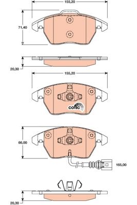 Комплект тормозных колодок, дисковый тормоз TRW GDB1807 для VW CC