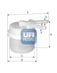 Топливный фильтр UFI 31.006.00 для DAIHATSU CUORE
