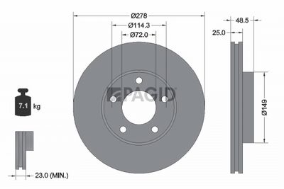 спирачен диск PAGID 54303NC