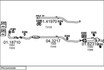 Układ wydechowy MTS PEUG40549A002465