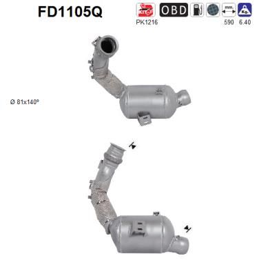 Filtr sadzy / filtr cząstek stałych, układ wydechowy AS FD1105Q