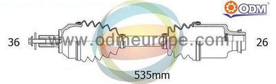 Приводной вал Multiparts 18-052590 для MAZDA 3
