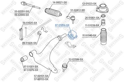 STELLOX 87-51054-SX Сайлентблок рычага  для HYUNDAI ACCENT седан (X-3) 1.5 i 12V