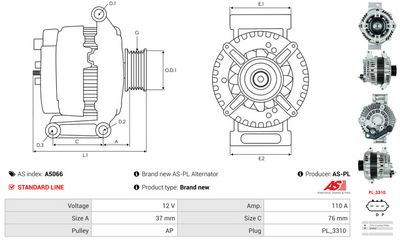 GENERATOR / ALTERNATOR AS-PL A5066 4