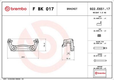 SET MONTAJ ETRIERE FRANA BREMBO FBK017 1
