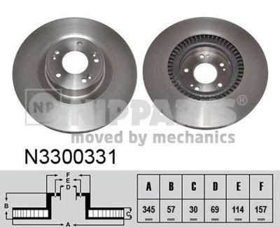 Тормозной диск NIPPARTS N3300331 для KIA QUORIS