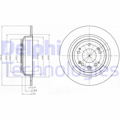 DELPHI BG4196 Тормозные диски  для HONDA ACCORD (Хонда Аккорд)