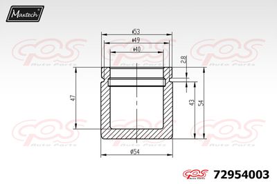 Поршень, корпус скобы тормоза MAXTECH 72954003 для KIA SEPHIA