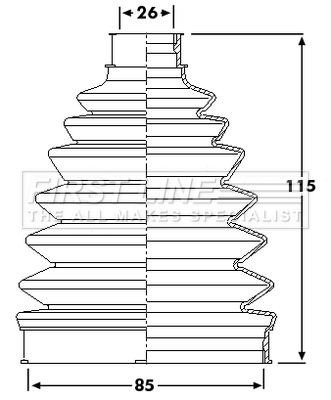 Bellow, drive shaft FIRST LINE FCB6207