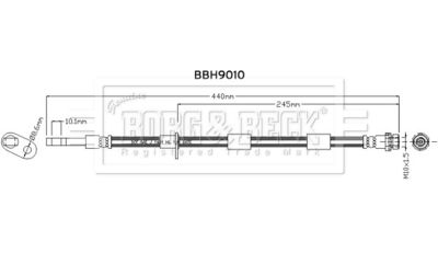 BORG & BECK BBH9010 Тормозной шланг  для FORD  (Форд Пума)