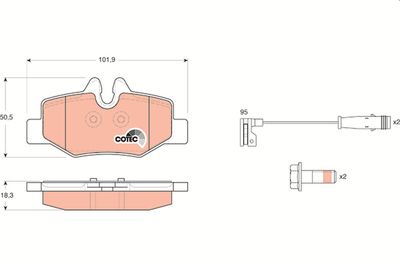 Комплект тормозных колодок, дисковый тормоз TRW GDB1601 для MERCEDES-BENZ VIANO