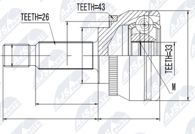 Шарнирный комплект, приводной вал NTY NPZ-MS-053 для MITSUBISHI SPACE