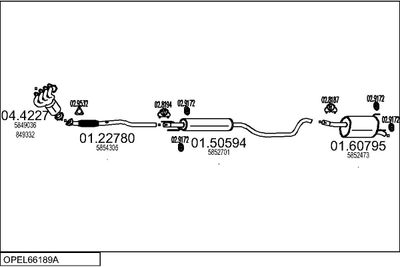 Układ wydechowy MTS OPEL66189A018686