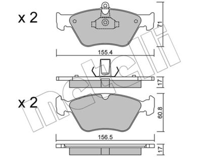 Комплект тормозных колодок, дисковый тормоз 22-0128-0
