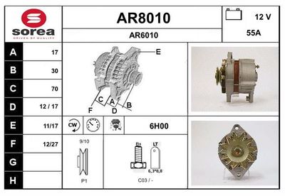 GENERATOR / ALTERNATOR SNRA AR8010