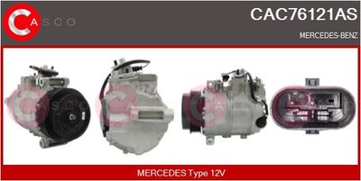 CASCO CAC76121AS Компрессор кондиционера  для MERCEDES-BENZ GLE Coupe (C292) 400 4-matic (292.356)
