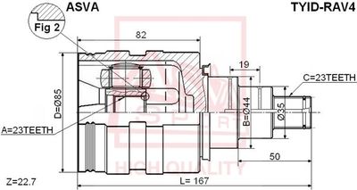 Шарнирный комплект, приводной вал ASVA TYID-RAV4 для TOYOTA SPRINTER