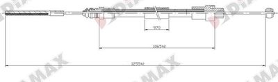 Тросик, cтояночный тормоз DIAMAX AA3028 для LANCIA ZETA