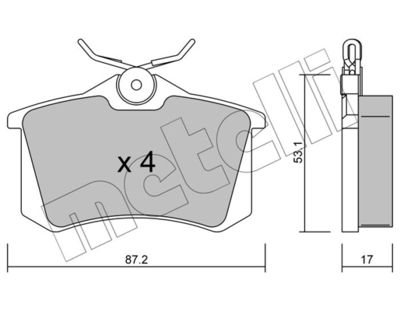 Комплект тормозных колодок, дисковый тормоз METELLI 22-0100-1 для VW T-CROSS