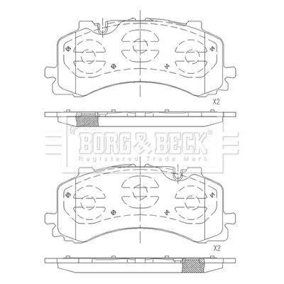 Комплект тормозных колодок, дисковый тормоз BORG & BECK BBP2683 для VW TOUAREG