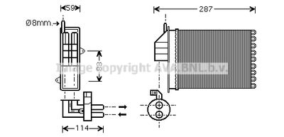 Теплообменник, отопление салона AVA QUALITY COOLING FT6259 для FIAT SEICENTO