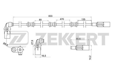 SE6133 ZEKKERT Датчик, частота вращения колеса