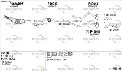 Výfukový systém FENNO RE1104