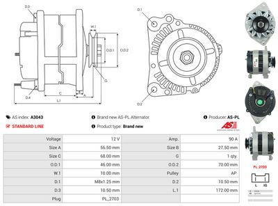 GENERATOR / ALTERNATOR AS-PL A3043 5