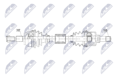 Drivaksel NTY NPW-FR-143 for FORD