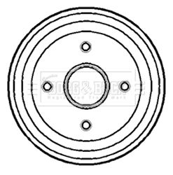 BORG & BECK BBR7075 Тормозной барабан  для RENAULT 21 (B48_) 1.7