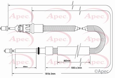 Cable Pull, parking brake APEC CAB1551