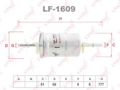 Топливный фильтр LYNXauto LF-1609 для FORD USA EXPEDITION