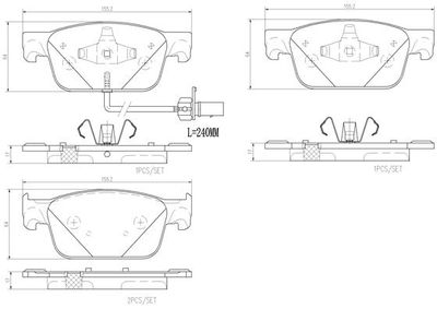 Sada brzdových destiček, kotoučová brzda BREMBO P85153N