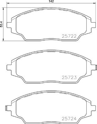 Комплект тормозных колодок, дисковый тормоз BREMBO P 10 070 для CHEVROLET COBALT