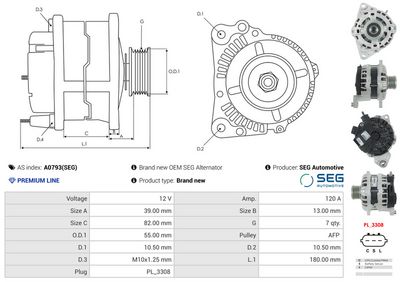 GENERATOR / ALTERNATOR AS-PL A0793SEG 4