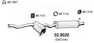 ASSO 02.8020 Глушитель выхлопных газов  для ALFA ROMEO 146 (930_) 1.9 TD (930.B4A)