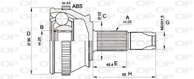OPEN PARTS CVJ5212.10 ШРУС  для FIAT BARCHETTA (Фиат Барчетта)
