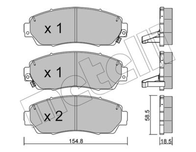 Комплект тормозных колодок, дисковый тормоз METELLI 22-0903-0 для GREAT WALL HAVAL