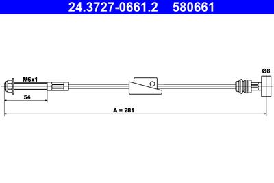 Тросик, cтояночный тормоз ATE 24.3727-0661.2 для FORD ESCORT