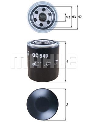 Масляный фильтр KNECHT OC 540 для HYUNDAI H350
