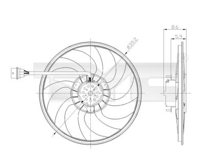TYC 837-0037 Вентилятор системы охлаждения двигателя  для SKODA ROOMSTER (Шкода Роомстер)