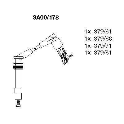 Комплект проводов зажигания BREMI 3A00/178 для OPEL FRONTERA
