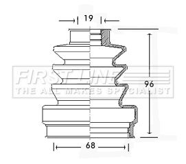 Bellow, drive shaft FIRST LINE FCB2445