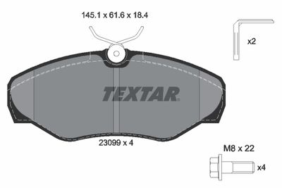 Комплект тормозных колодок, дисковый тормоз TEXTAR 2309902 для NISSAN PRIMASTAR